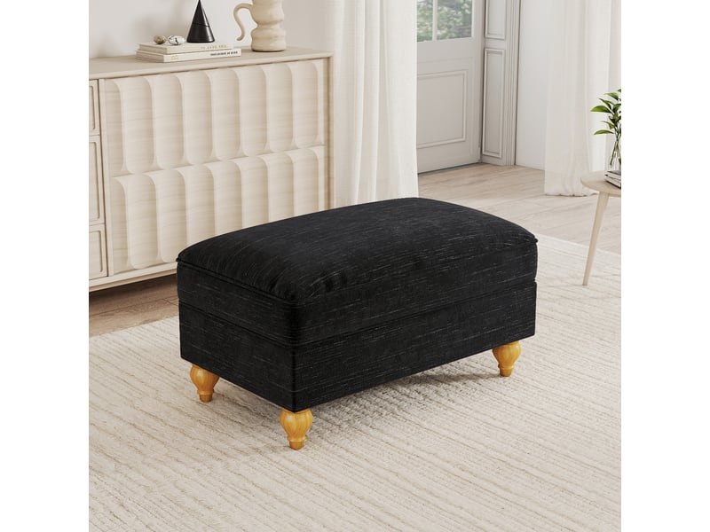  Tabouret windsor chenille - noir SF20250034016 - Conforama E