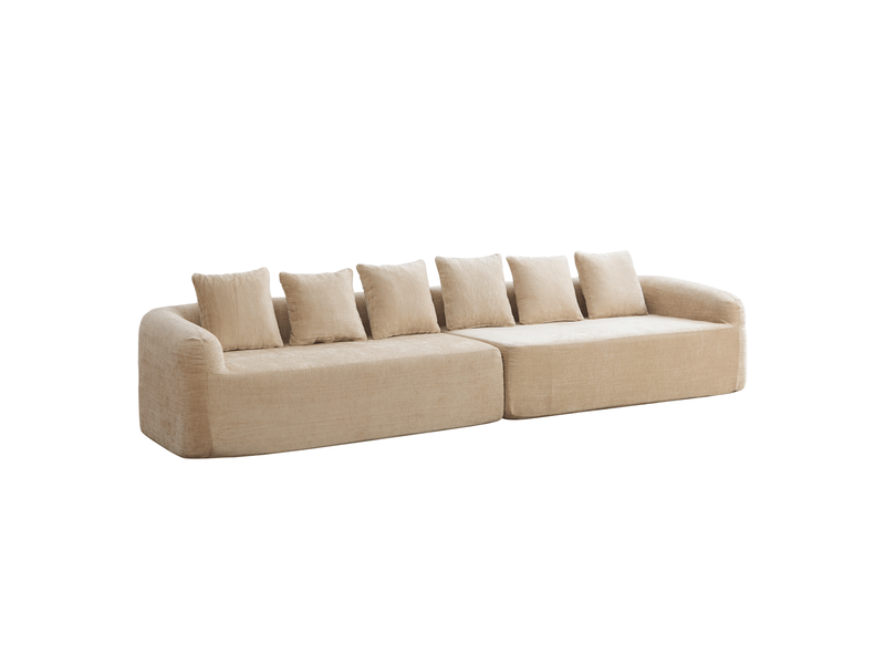  Canapé avec fonction chaise longue, prêt à l'emploi, chenille kaki clair  - Conforama A