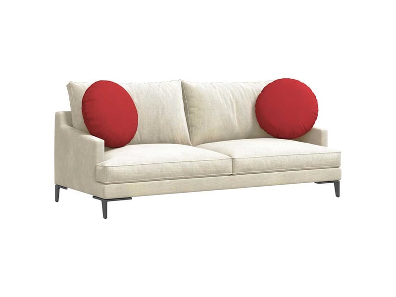  Lot de 2 coussins de siège, coussins décoratifs tissu rouge ø50 x 19 cm cf59860  - Conforama C