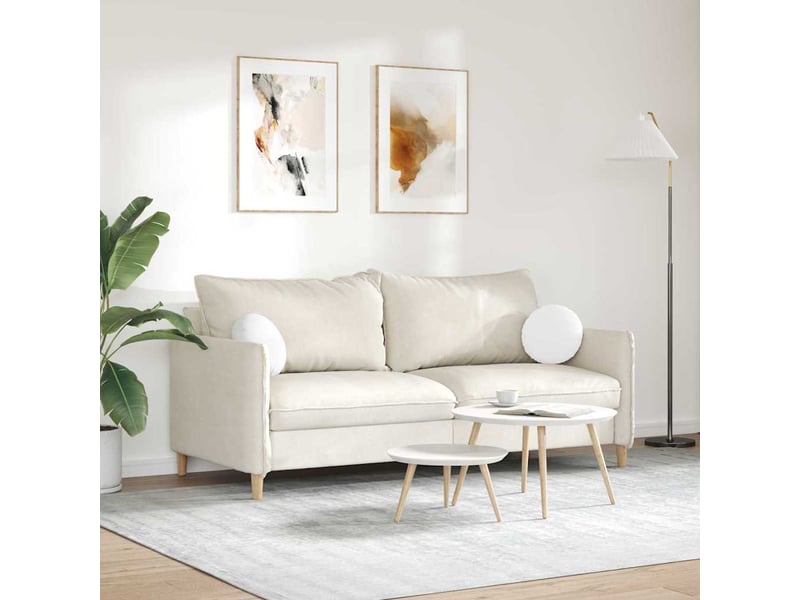  Lot de 2 coussins de siège, coussins décoratifs tissu blanc ø30 x 13 cm cf59762  - Conforama D