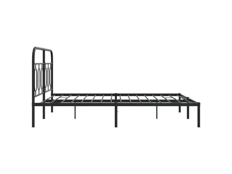  Lit double- lit adulte -  cadre de lit métal sans matelas avec tête de lit noir 150x200cm  - Conforama D