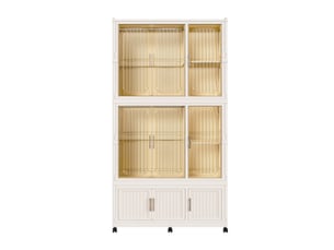 Armoire modulable pliable 92x45x196 cm à roulettes, 9 portes magnétiques, pp beige