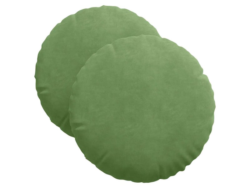  Lot de 2 coussins de siège, coussins décoratifs vert clair ø 40 x 13 cm velours cf59938  - Conforama A