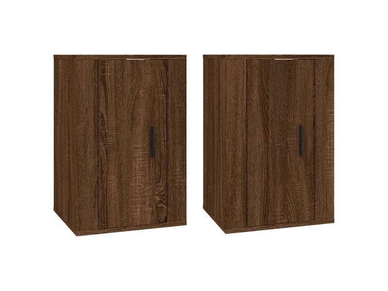  Lot de 2 meuble tv mural, meuble tv suspendu chêne marron 40x34,5x60 cm  - Conforama A