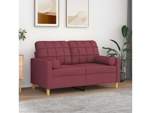 Lot de 2 coussins décoratifs rouge bordeaux ø15x50 cm tissu cf60888