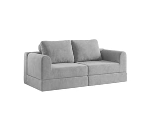Canapé-lit pliant convertible 2 places 160 x 80 x 78 cm gris en tissu, couchage d'appoint modulable