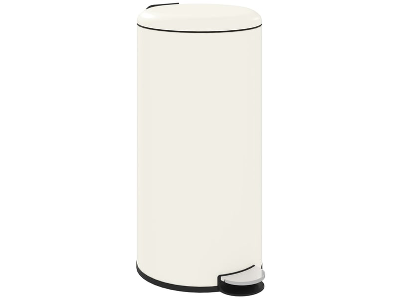  Poubelle à pédale 30 l 36x30x63,5 cm couvercle silencieux métal ivoire  - Conforama A