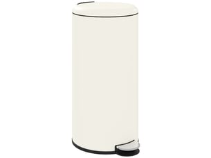 Poubelle à pédale 30 l 36x30x63,5 cm couvercle silencieux métal ivoire