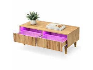 Table basse rectangulaire coloris bois clair TCQPZ  - 50 cmx110 cm