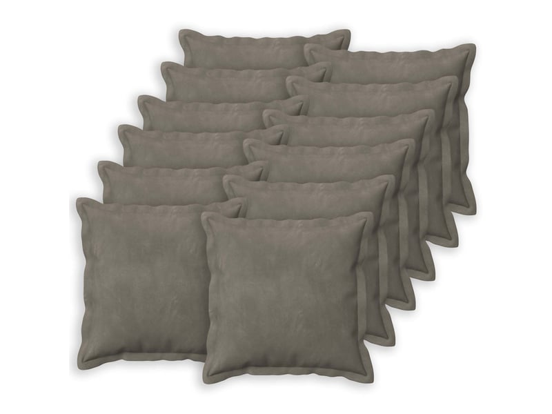  Lot de 12 coussins avec oreiller, coussins décoratifs houten gris clair fløjl cf50986  - Conforama A