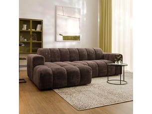 Canapé d'angle gauche fixe MASSENO 3 places Tissu LUMO 40