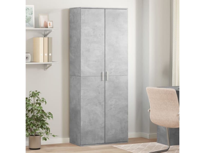  Buffet haut, meuble de rangement salon gris béton 70x35x180 cm bois d'ingénierie  - Conforama B