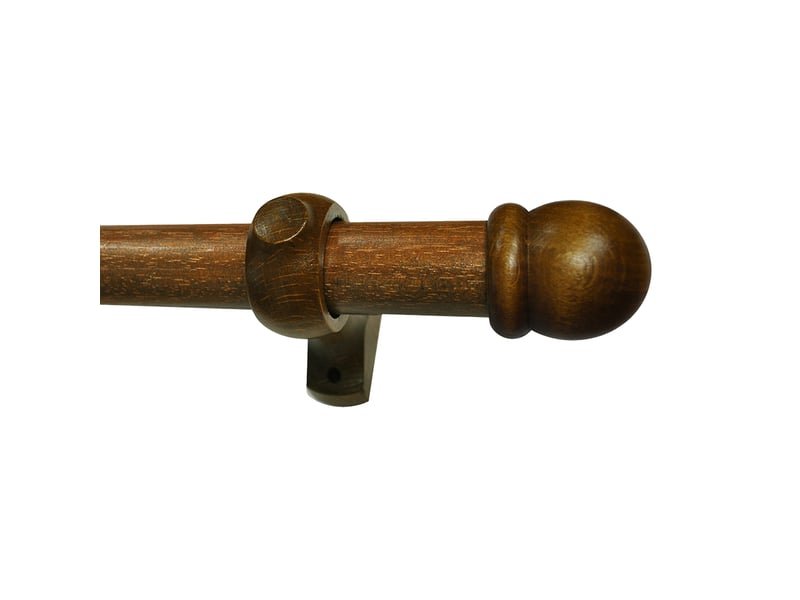  Kit tringle à rideaux en bois avec embouts ronds d28 mm 200 cm  - Conforama B