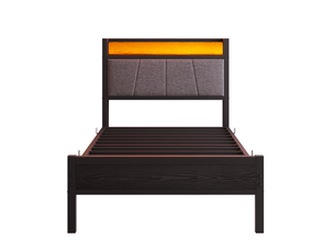 Lit simple 90x200 cm HAVRYA coloris noir