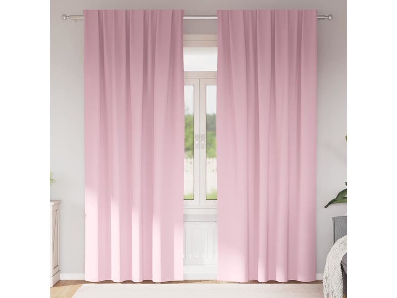  Lot de 2 rideaux occultants, rideaux black-out avec anneaux rose bébé 245 x 140 cm cf44753  - Conforama B
