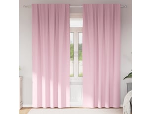 Lot de 2 rideaux occultants, rideaux black-out avec anneaux rose bébé 245 x 140 cm cf44753