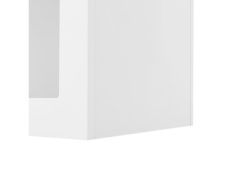  Table basse avec 2 tiroirs et niches ouvertes, forme nuage, pour salon, en panneaux de particules, blanc, 97 × 45 × 43,5 cm  - Conforama E