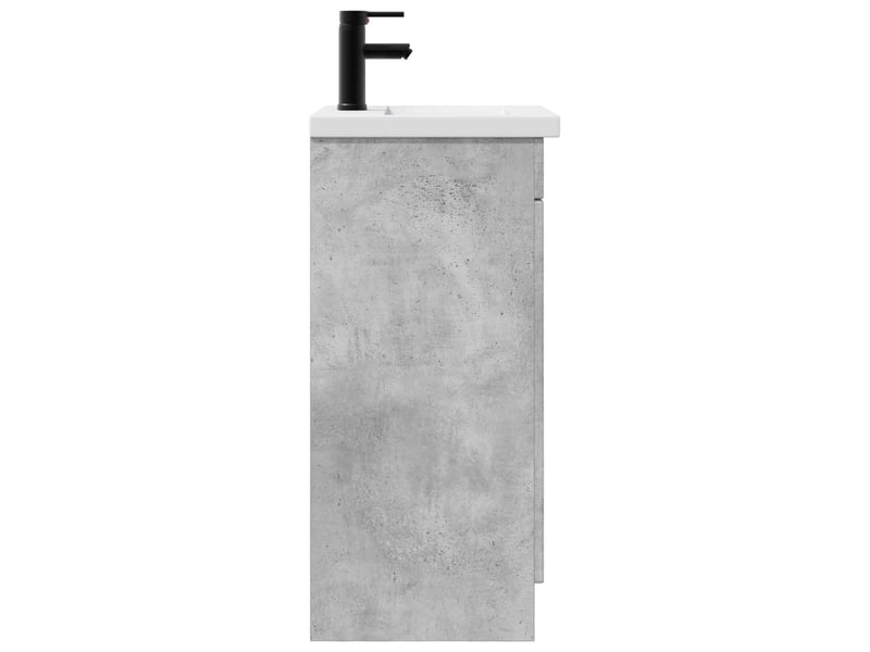  Meuble salle de bain avec évier, meuble de rangement gris béton 42x40x84.5 cm shl7320  - Conforama E