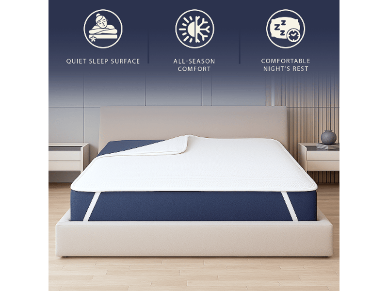 Protège-matelas imperméable 80x190 cm avec élastiques | protection de matelas respirante et antibactérienne | tissu stress free, silencieux, hypoallergénique  - Conforama C