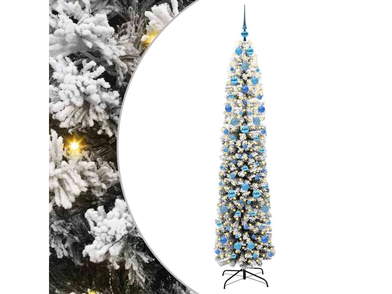 Sapin de noël - arbre de noël artificiel vert 210 cm pvc et acier et plastique - Conforama A