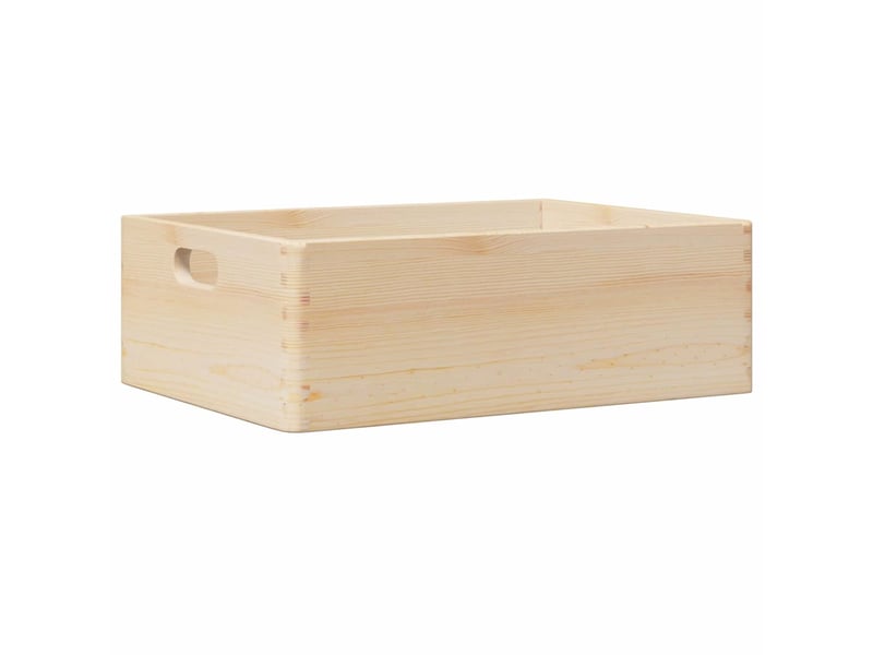  Boîte de rangement, coffre de rangement avec poignées 40x30x13 cm bois de pin massif  - Conforama A
