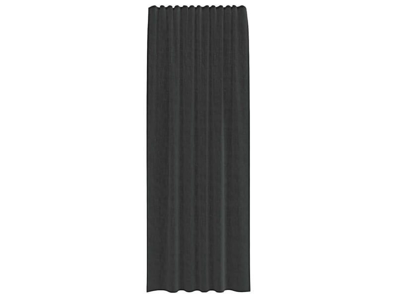  Lot de 2 rideaux en voile, voilages avec passe-tringles noir cf44476  - Conforama D