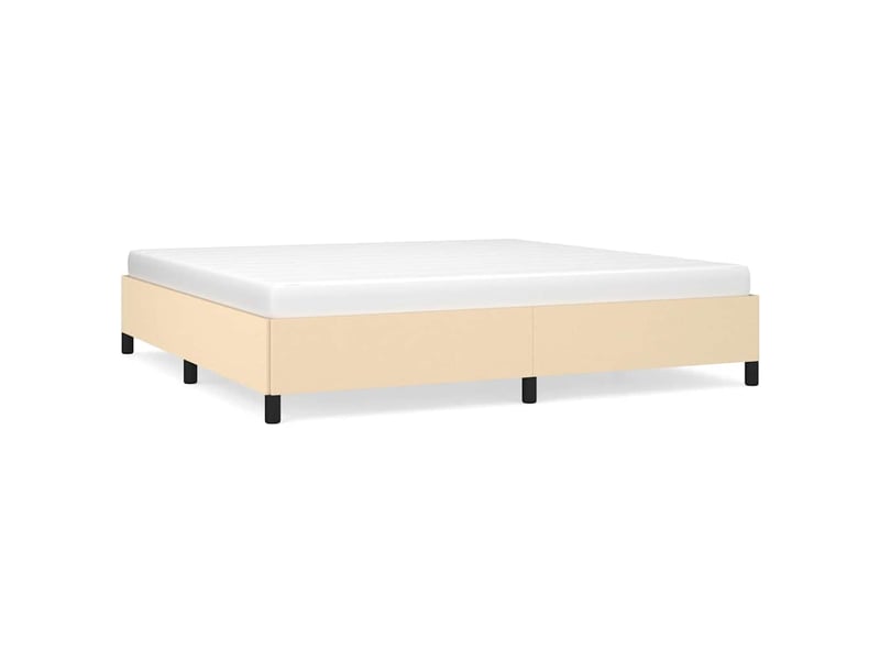  Lit double- lit adulte -  cadre de lit sans matelas crème 200x200 cm tissu  - Conforama A