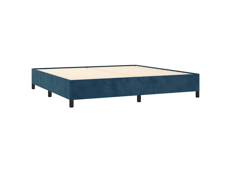  Lit double- lit adulte -  cadre de lit sans matelas bleu foncé 200x200 cm velours  - Conforama C