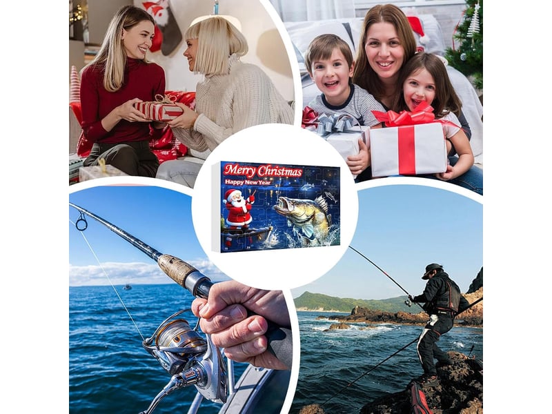 Calendrier de l’avent pêche 2026, 24 jours de leurres, kit de pêche pour eau douce et salée, cadeau de noël homme  - Conforama E