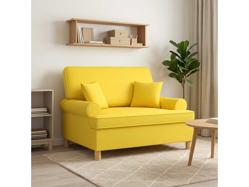  Vidaxl fauteuil xxl avec coussins jaune clair tissu  - Conforama B