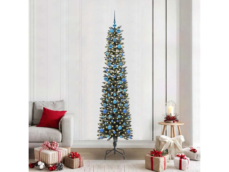  Sapin de noël - arbre de noël artificiel vert 210 cm pvc, plastique et acier  - Conforama B