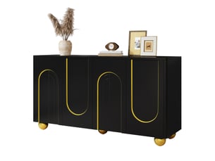 Buffet 4 porte(s) 0 tiroir(s) - 140 cm coloris noir