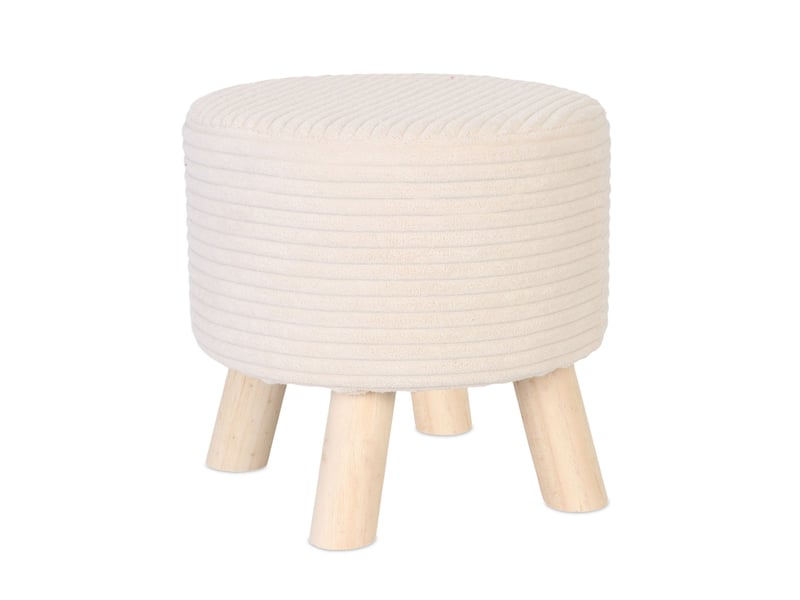  Tabouret rembourré pratique pour salon 30 x 30 cm assise confortable ambiance élégante en velours côtelé bleu 13_0017694  - Conforama A