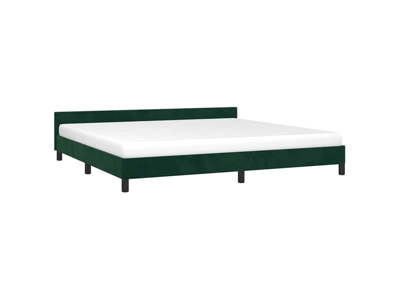  Lit double- lit adulte -  cadre de lit sans matelas vert foncé 200x200 cm velours  - Conforama B