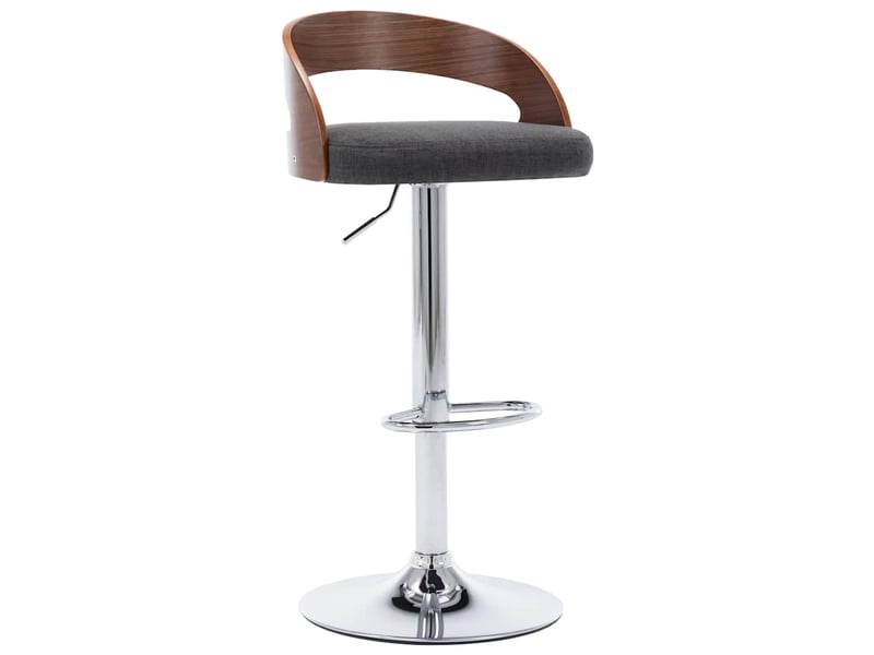  Lot de 2 tabouret de bar, chaise de bar gris foncé tissu et bois courbé  - Conforama C