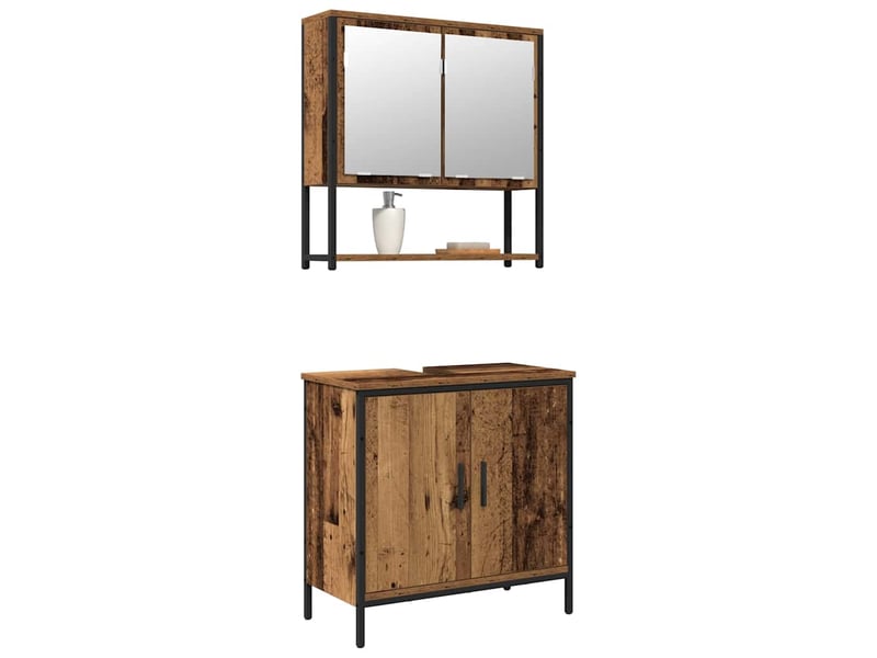 Ensemble de mobilier de salle de bain 2 pc marron cf64163 - Conforama C