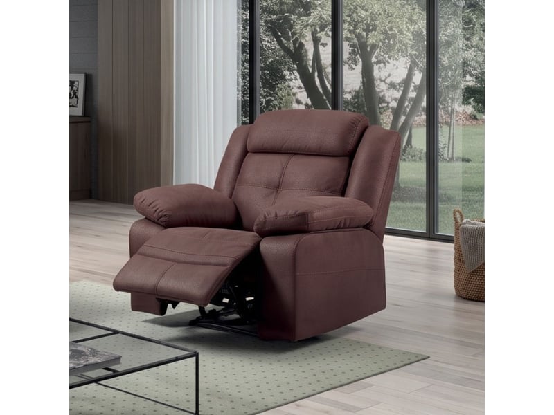  Fauteuil relax électrique tissu aspect peau chocolat - adolis ADOLIS - Conforama B