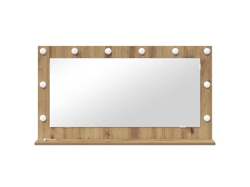  Miroir de vanité, miroir de coiffeuse chêne artisanal 100 x 55 x 18 cm rectangulaire cf62750  - Conforama D