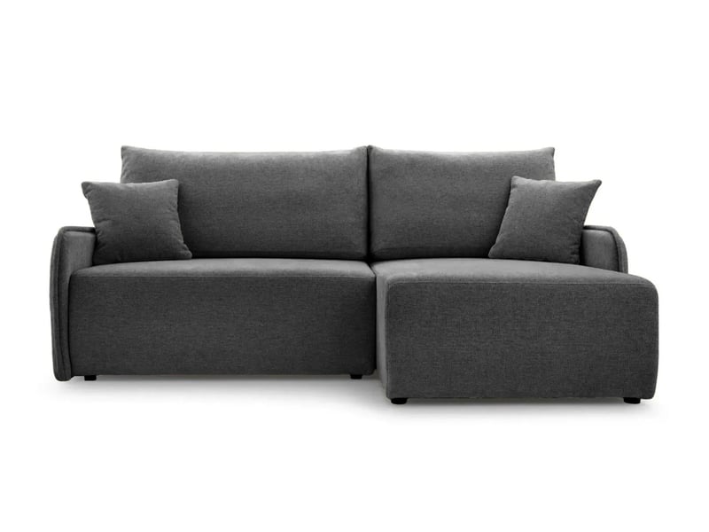  Sacha - canapé d'angle convertible tissu chiné 3 places gris foncé  - Conforama A