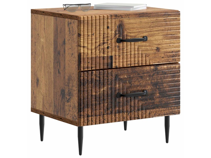  Table de chevet - cabinet de chevet - table de nuit 2 pièces bois ancien 43 x 34,5 x 47,5 cm  - Conforama B