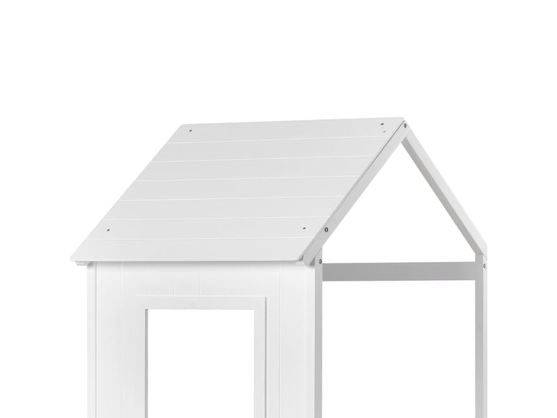  Lit superposé - 90x200cm - forme cabane blanc - lit superposé enfant - bois massif avec échelle et barrière de sécurité  - Conforama D
