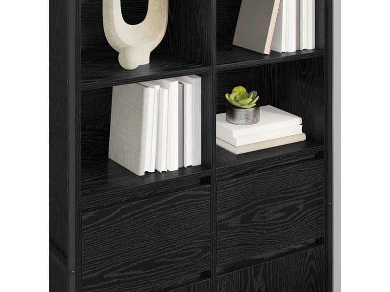  Buffet - bahut - meuble de rangement chêne noir 81 x 36 x 150.5 cm bois d'ingénierie  - Conforama D