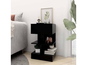 Table de chevet - cabinet de chevet - table de nuit noir 40x35x65 cm bois d’ingénierie
