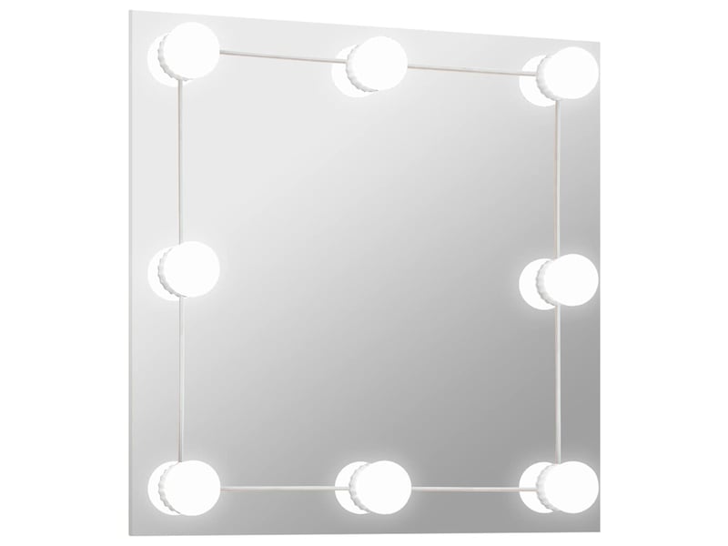  Miroir mural avec lampes led carré verre cf62811  - Conforama A