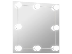 Miroir mural avec lampes led carré verre cf62811