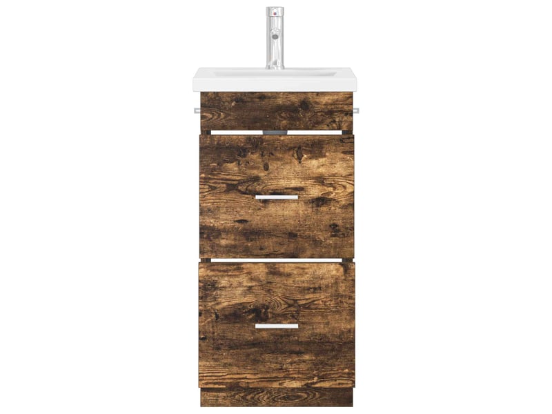 Meuble de salle de bain avec évier chêne fumé 42x40x84.5 cm shl2431 - Conforama C
