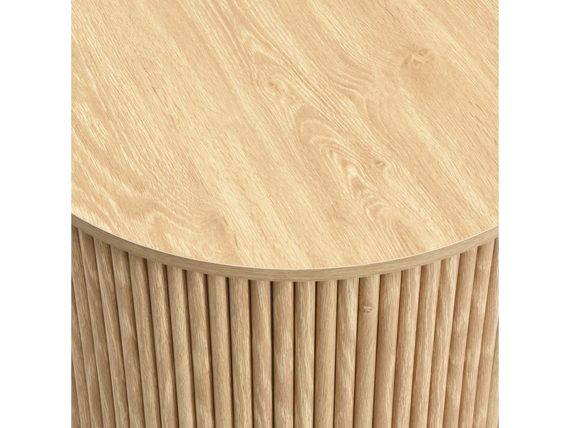  Ensemble de 2 tables basses rondes à relief vertical, naturel, 60x30 cm Fay Lum - Conforama D