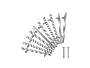 Lot de 20 poignées de barre en t pour portes, pour cuisine et meubles, poignées en acier inoxydable - distance entre trous de 64 mm