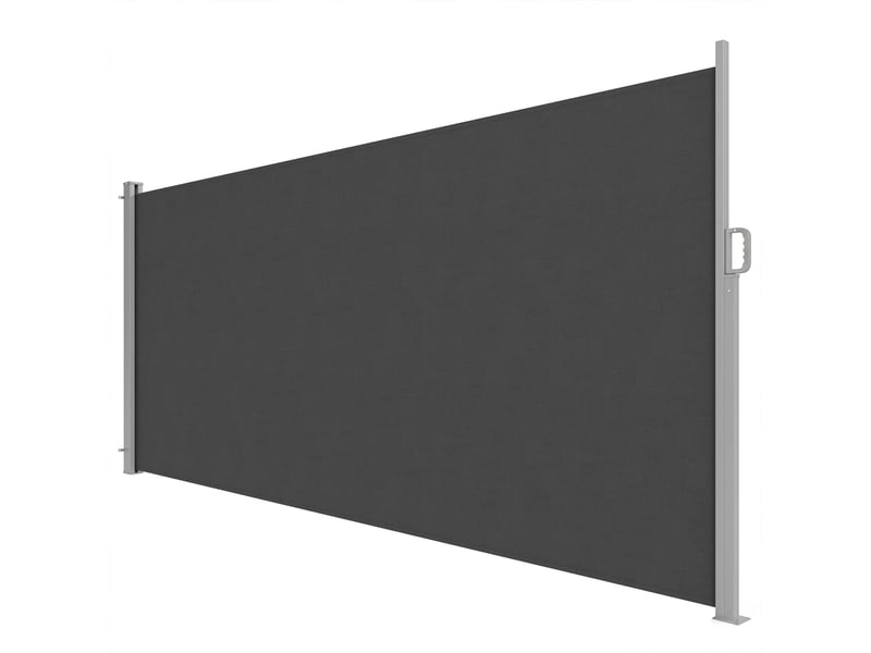  Store latéral extensible, brise-vue pour espaces extérieurs, hydrofuge, protection uv 50+, 420 x 185 cm, gris foncé  - Conforama A