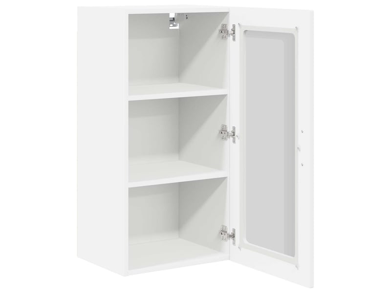  Meuble mural de cuisine, cabinet en verre mural 2 pcs blanc bois d'ingénierie shl6820  - Conforama E